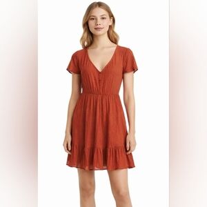 Patrons Of Peace Rust Button-Down Dress